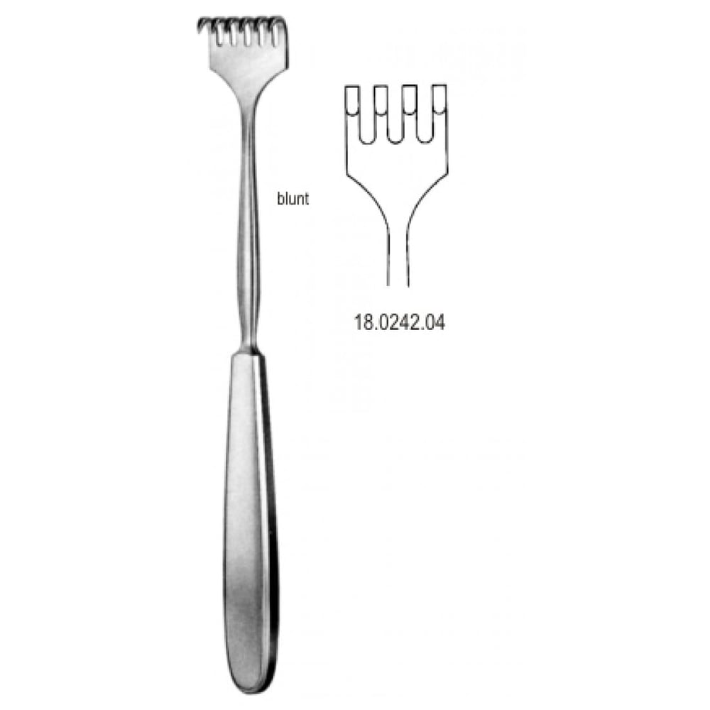 18.0242.04 Volkmann Ekartör 4 Dişli Künt 23cm