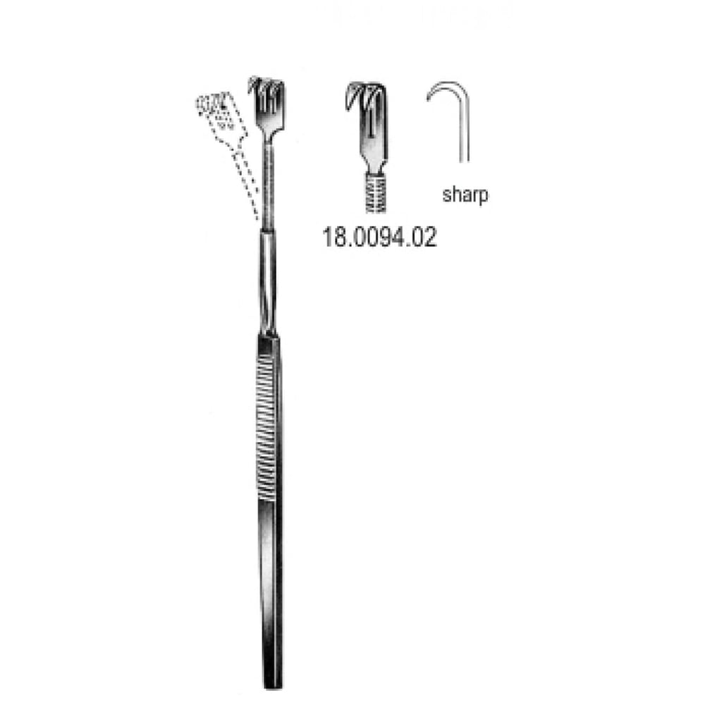 18.0094.02 Retractor flexible sharp 2pr. 16cm