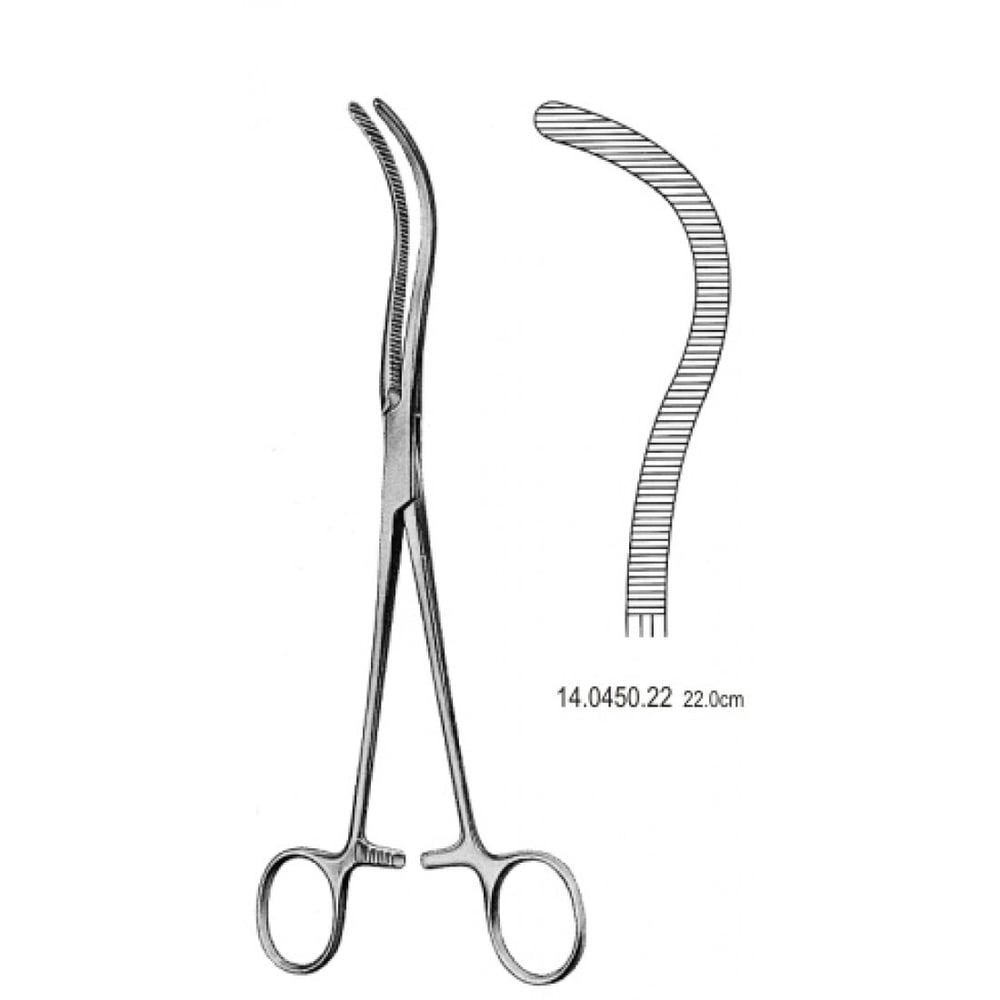 14.0450.22 Guyon/Pean Böbrek Pedikül Klempi Eğri 22cm