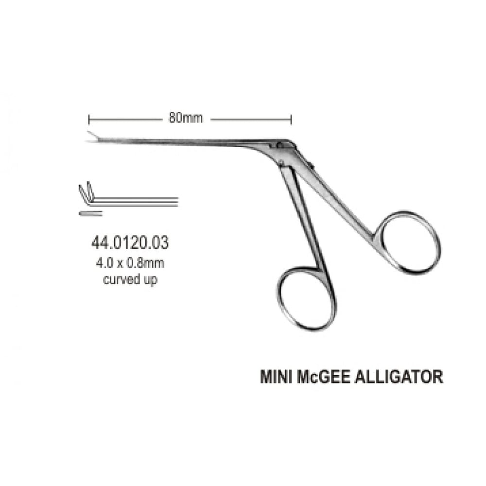 44.0120.03 Alligator Mikro Kulak Forsepsi Yukarı Açılı 4mm