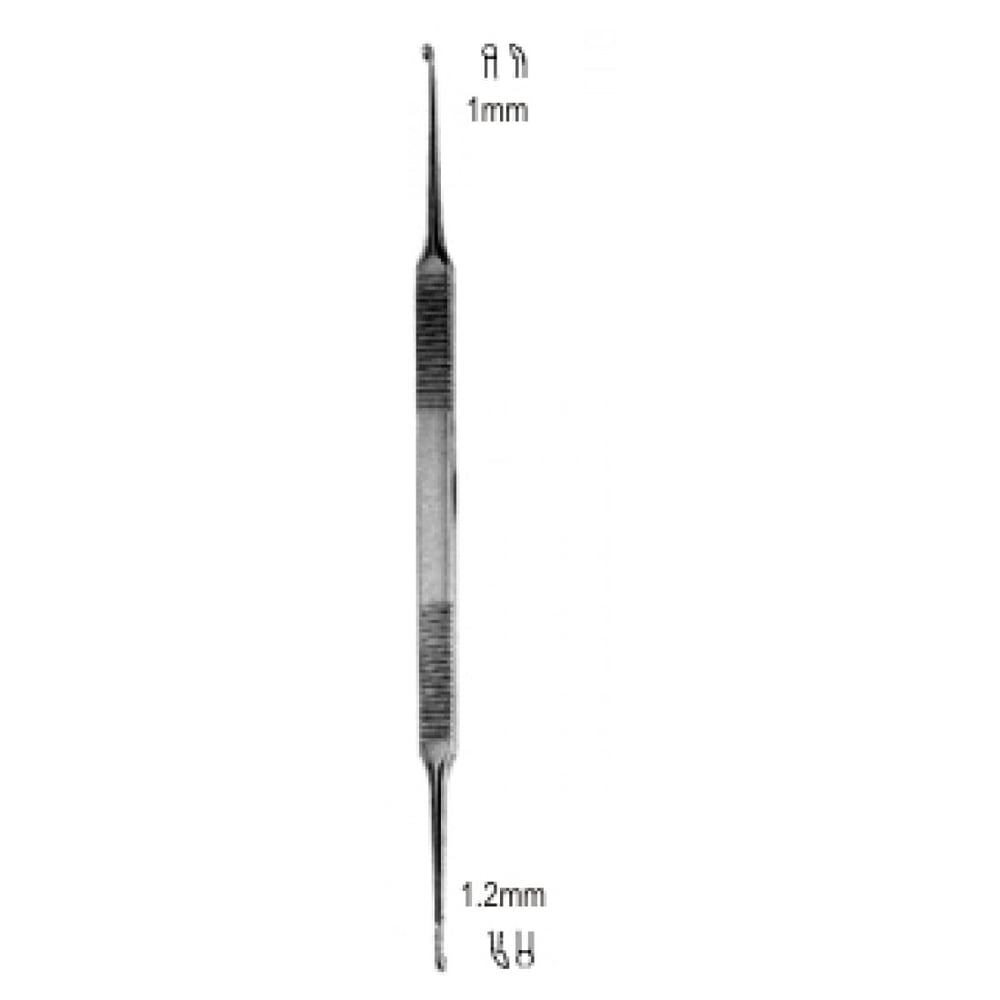 44.0560.01 House Küret Çift Taraflı 1.0/1.2mm (Hafif Eğri) 15cm