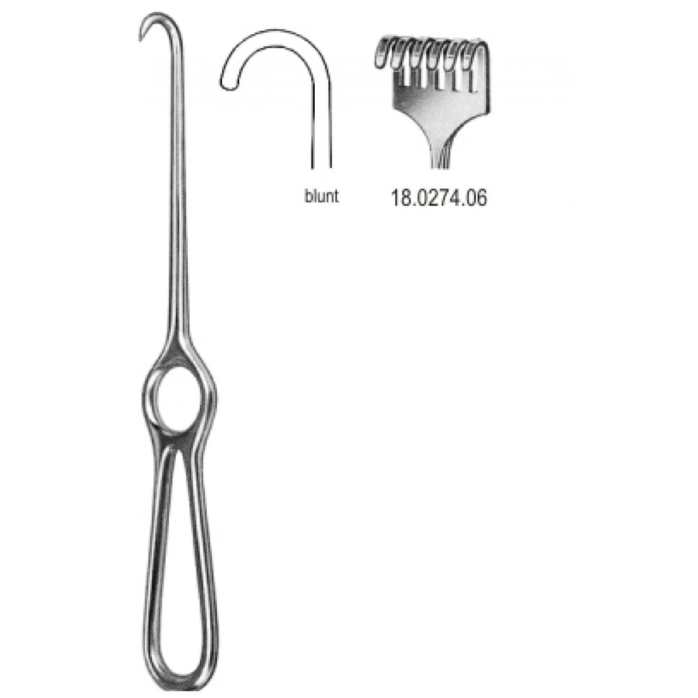 18.0274.06 Kocher Ekartör 6 Dişli Künt 22cm