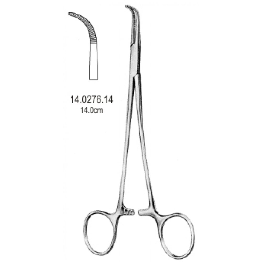 14.0276.14 Adson Baby Ligatür Forseps  Eğri 14cm