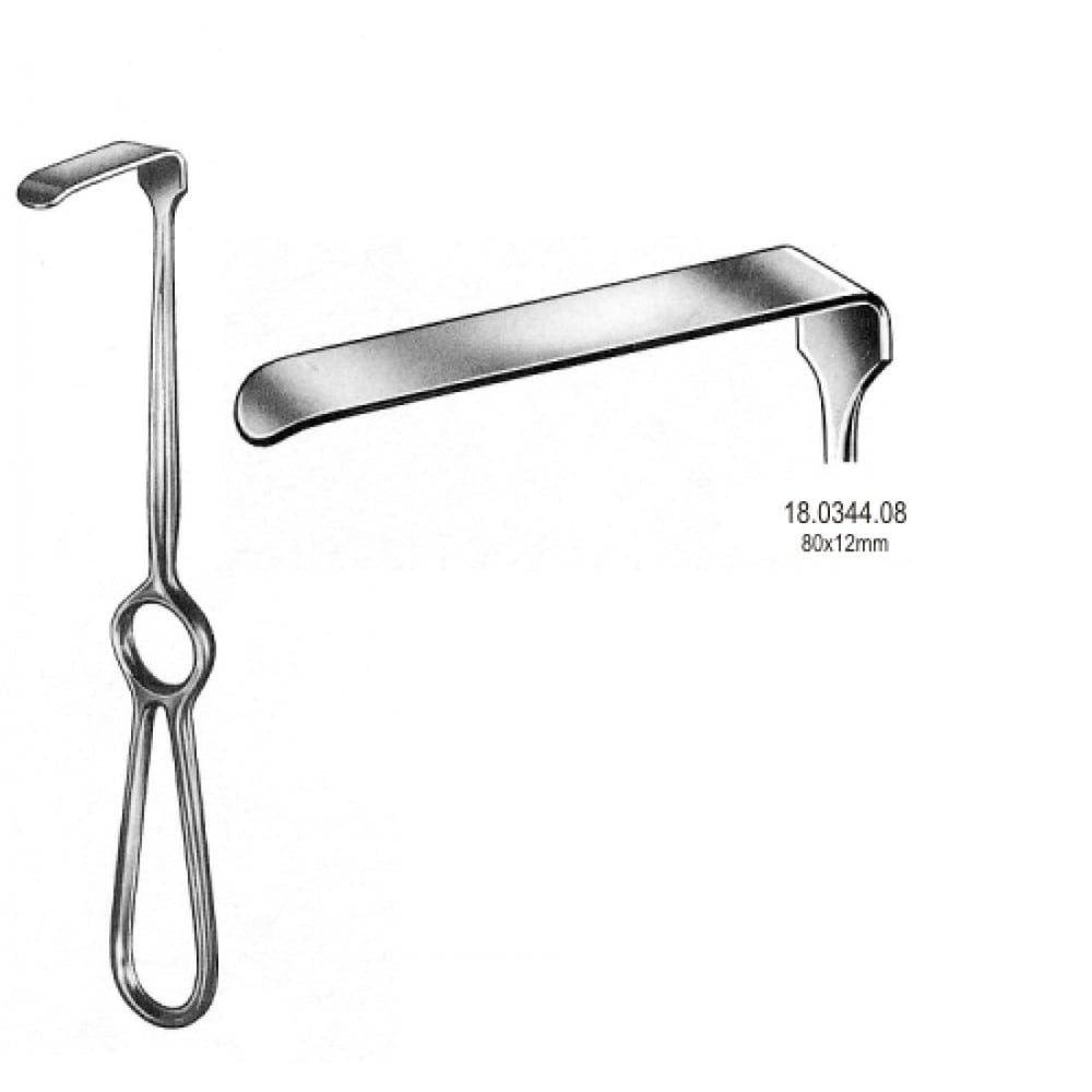 18.0344.08 Kocher Langenbeck Ekartör 80x12mm, 21.5cm