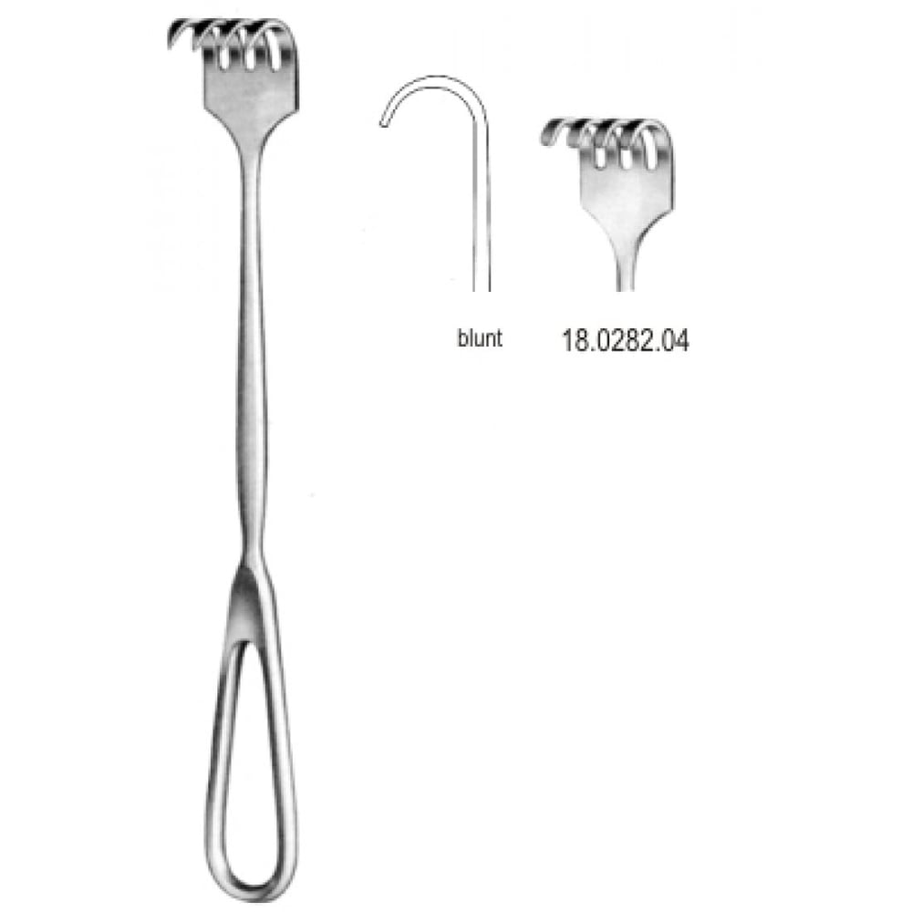 18.0282.04 Volkmann Retractor 4pr. blunt 22cm