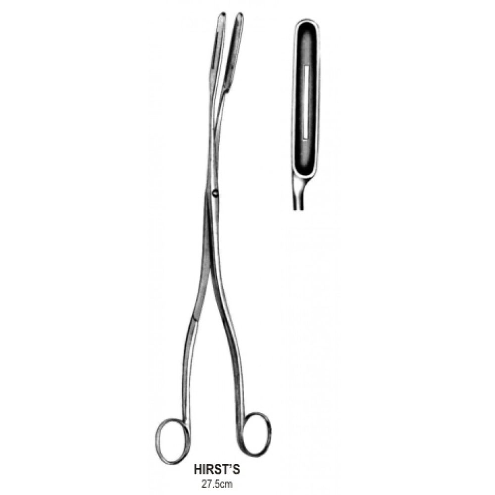 62.0480.02 Hirsts Plasenta Forsepsi Eğri 7mm, 27.5cm