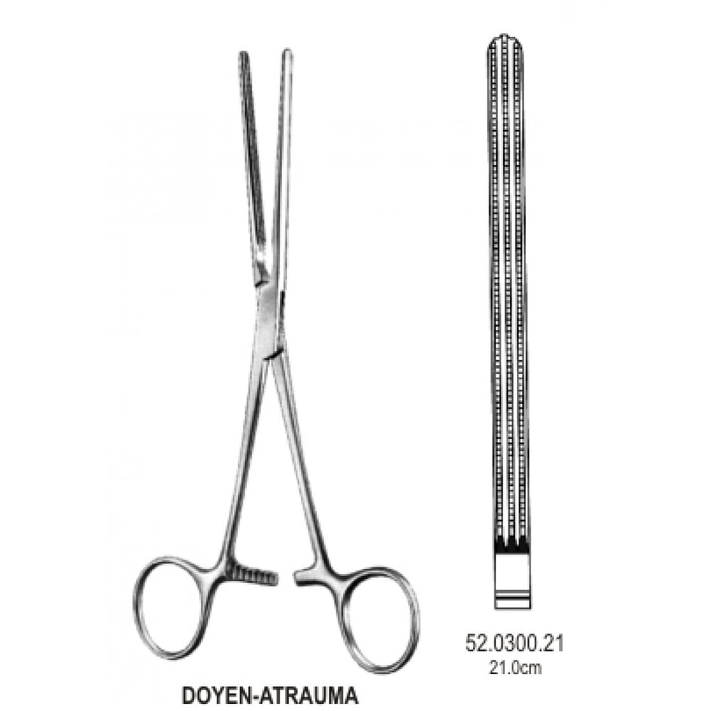52.0300.21 Doyen Bağırsak Forsepsi Atravmatik Düz 21cm