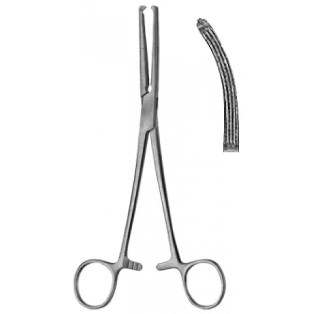 60.0679.20 Gwilliams Histerektomi Forsepsi Eğri 1x2 Dişli, 20cm