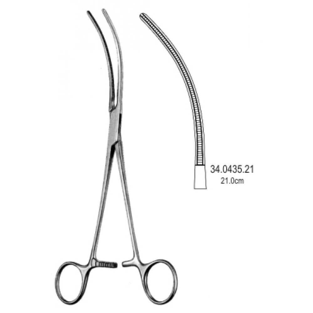 34.0435.21 Potts Atravmatik  Damar Forsepsi Eğri 21.5cm