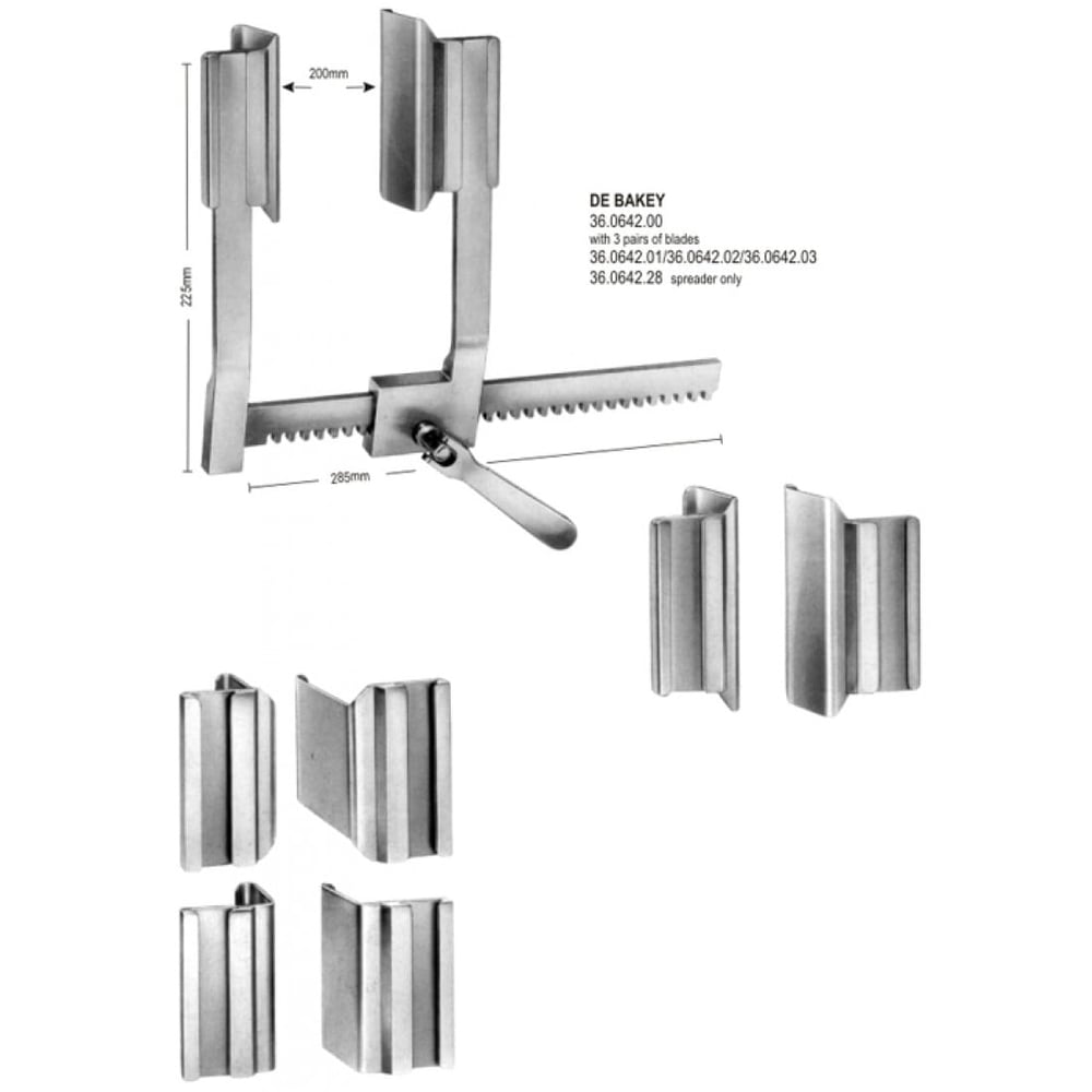 36.0642.00 DeBakey Sternum Ekartörü Komple  200x225x285mm