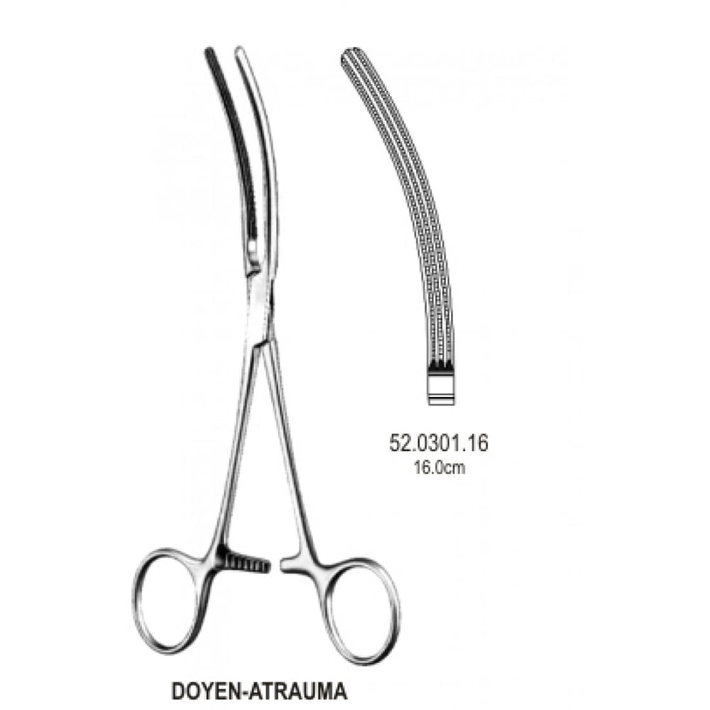 52.0301.16 Doyen Bağırsak Forsepsi Atravmatik Eğri 16cm