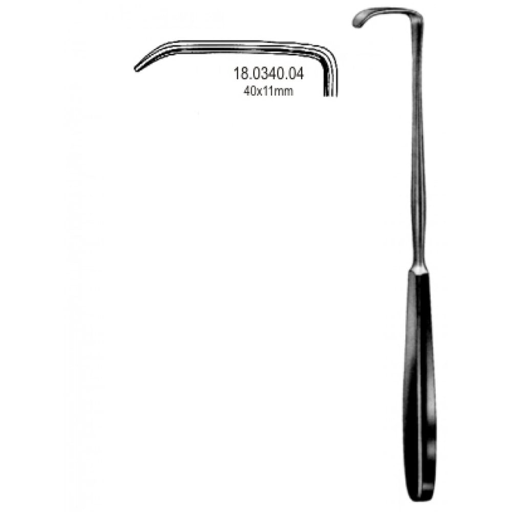 18.0340.04 Langenbeck Ekartör 40x11mm, 22cm