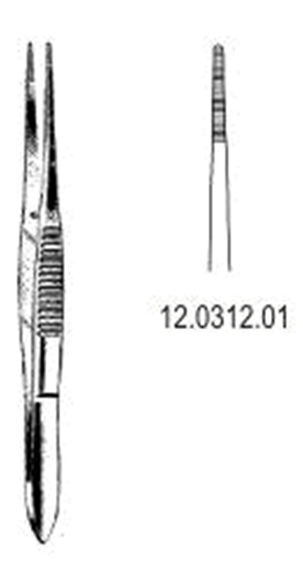 12.0312.01 İnce  Forseps  Düz 10.5cm