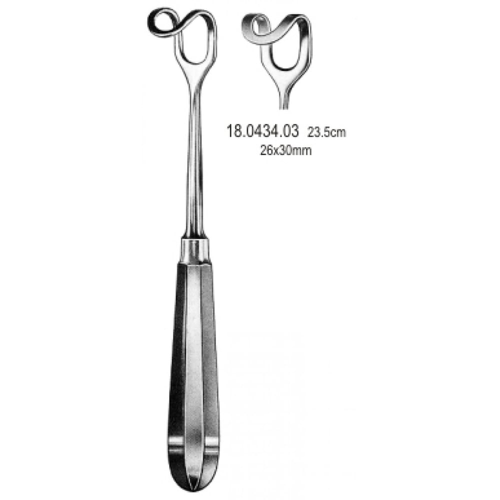 18.0434.03 Middeldorf Retractor H/handle 26x30mm, 23.5cm