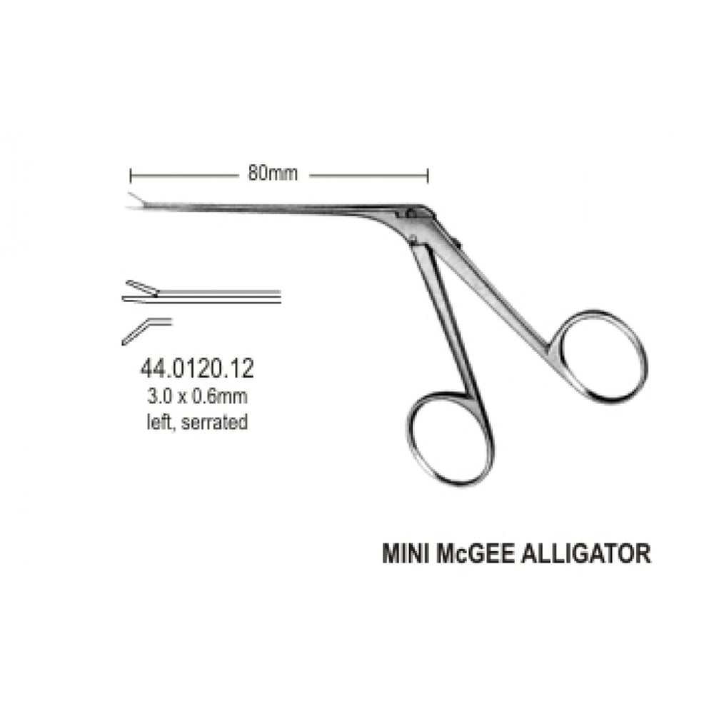 44.0120.12 Mikro Kulak Forsepsi Tırtıklı Sol 3.0x0.6mm, 8cm