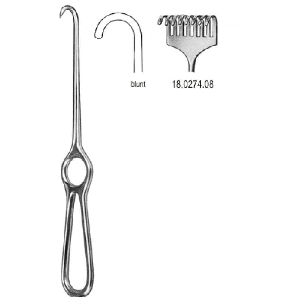 18.0274.08 Kocher Ekartör 8 Dişli Künt 22cm