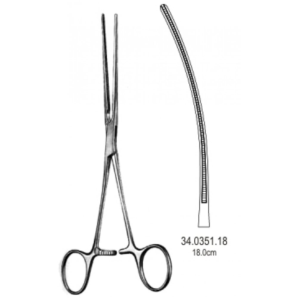 34.0351.18 Bainbridge Renal Arter Forseps Eğri 18cm