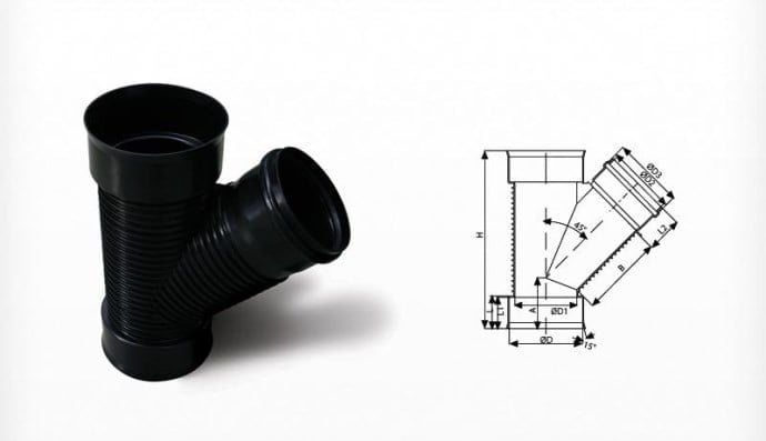 Fırat 250/200 mm PVC Çıkışlı Triplex C Parça