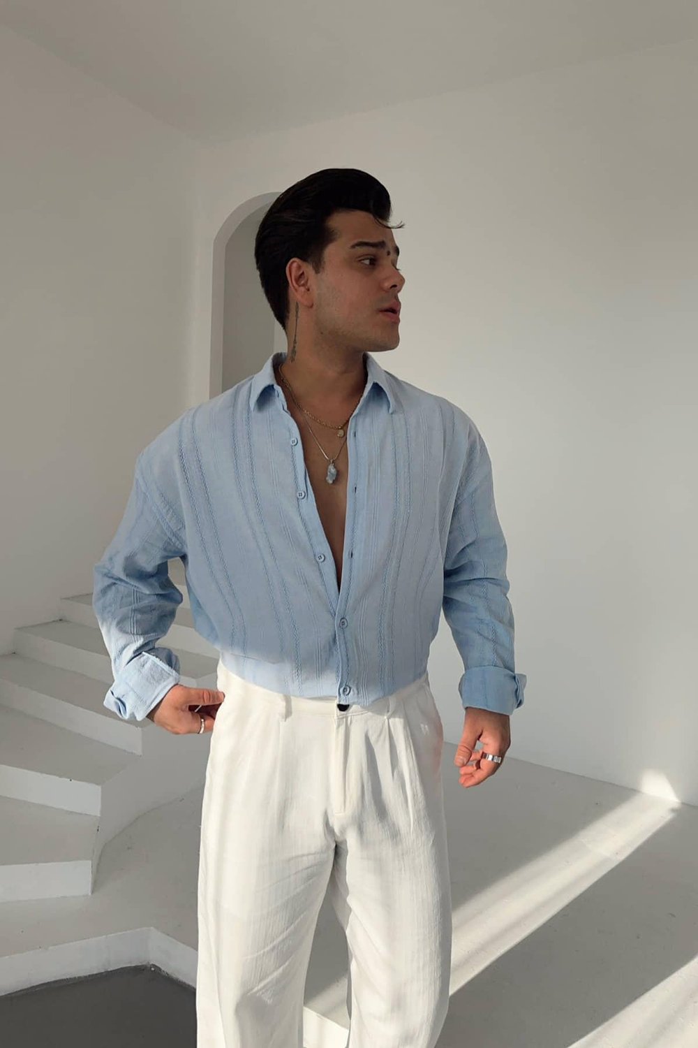 Bebemavi Linen Nakışlı Keten Gömlek