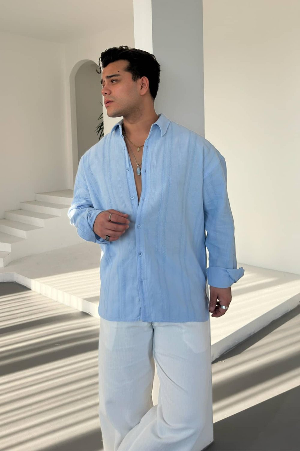 Bebemavi Linen Nakışlı Keten Gömlek