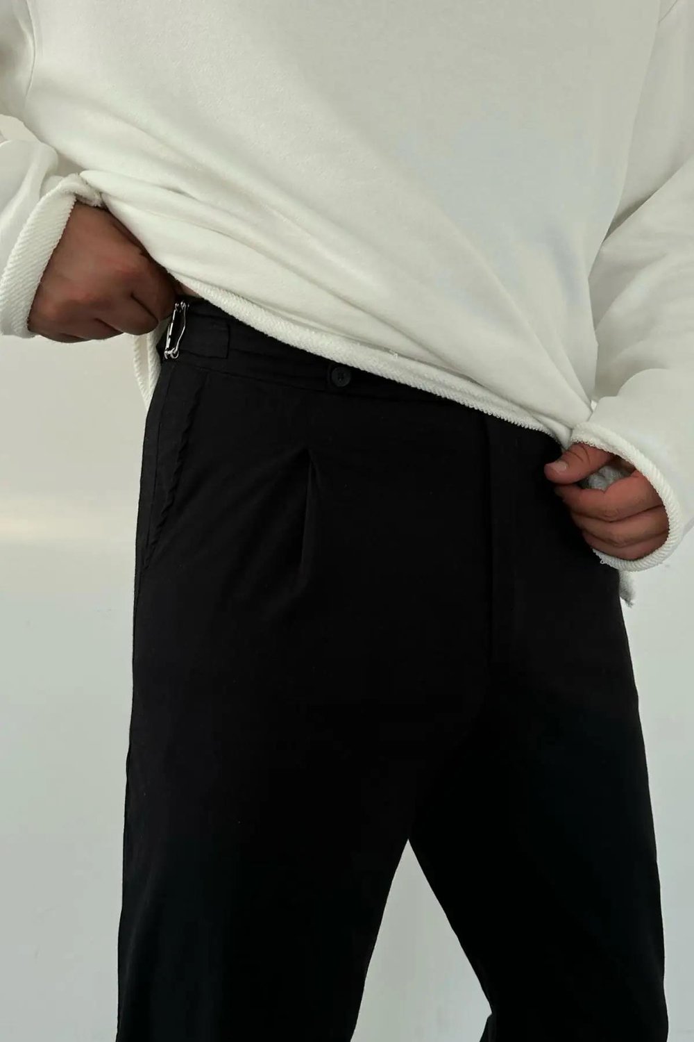 Regular Fit Gabardin Harvest Pantolon Siyah