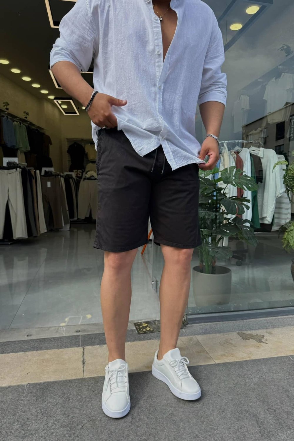 Siyah Gabardin Şort