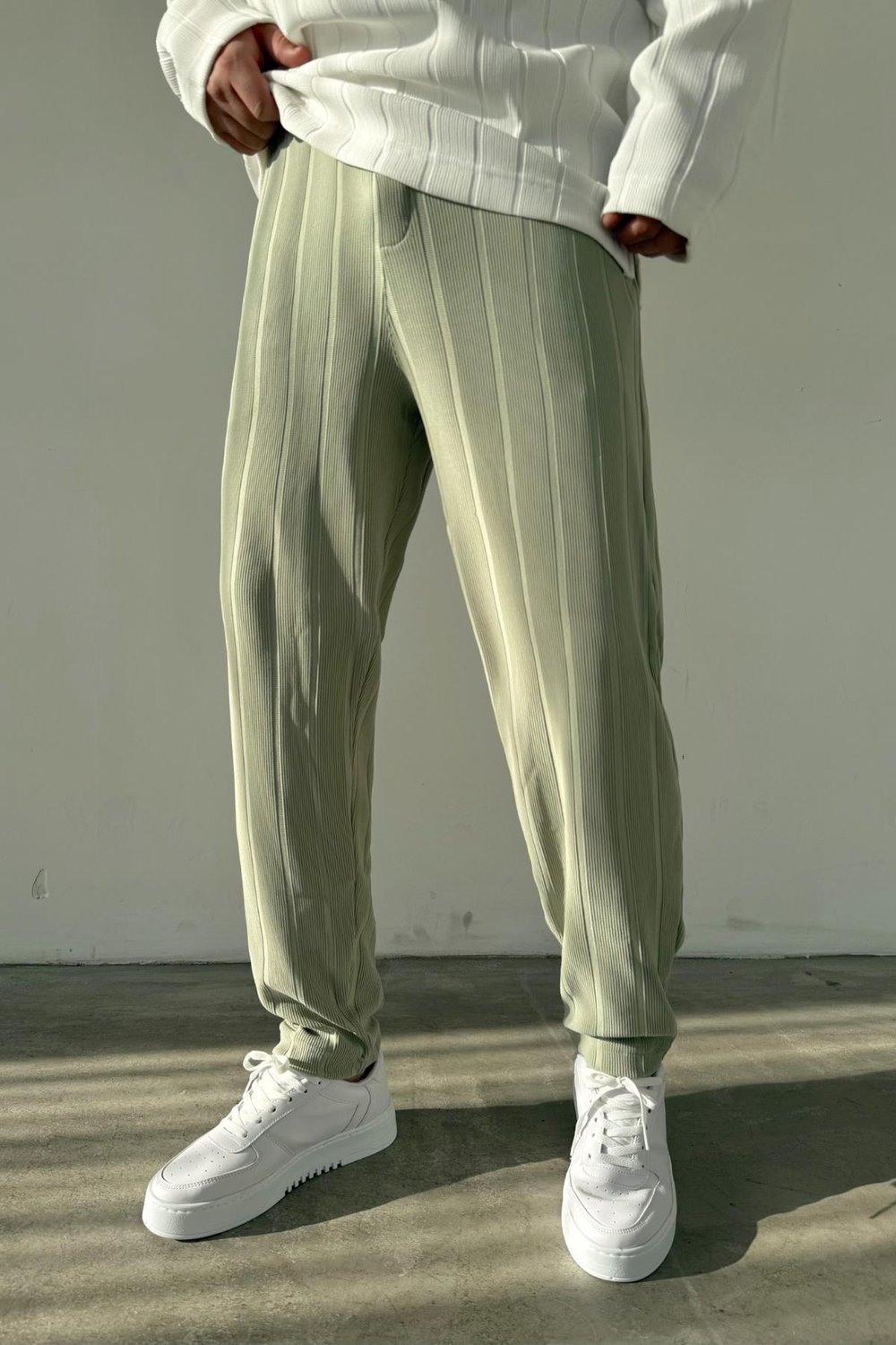 Yeşil  Carrot Kalın Fitilli Jogger