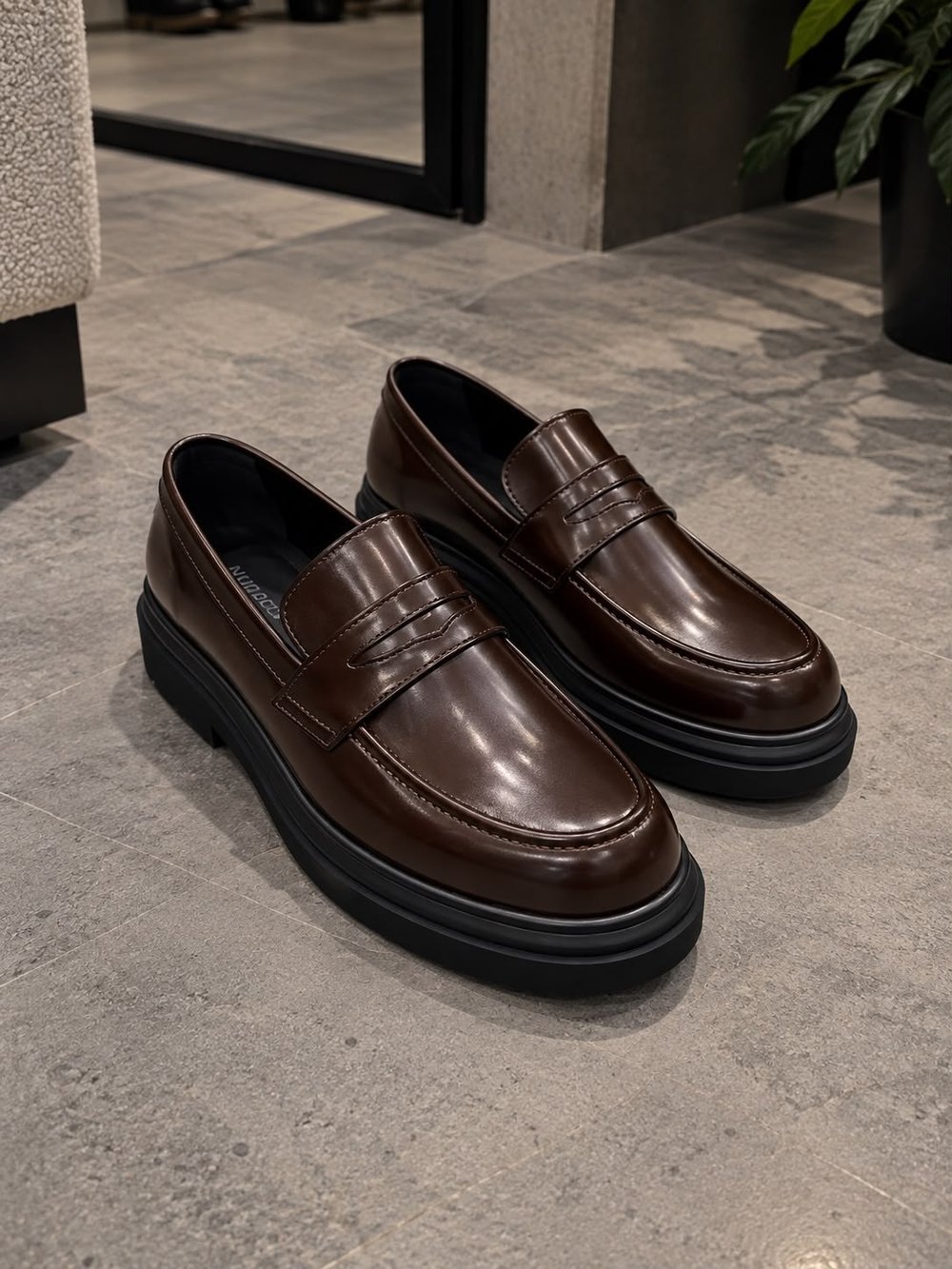 Kahve Kalın Taban Loafer