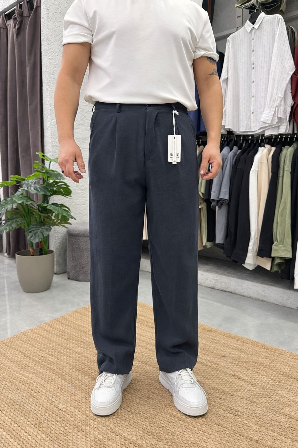 Modal Kumaş Baggy Pantolon Siyah