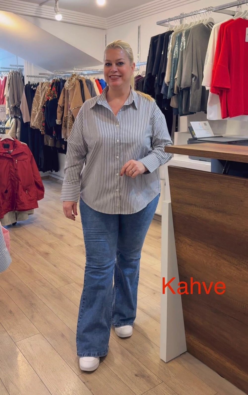 1090 ÇİZGİLİ POPLİN GÖMLEK-KAHVE