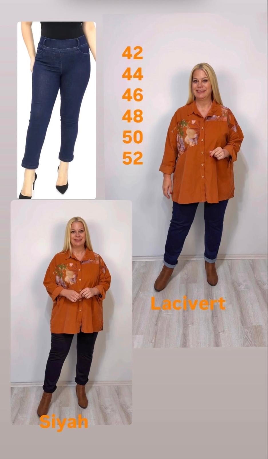 1093 BELİ LASTİKLİ KOT PANTOLON-SİYAH