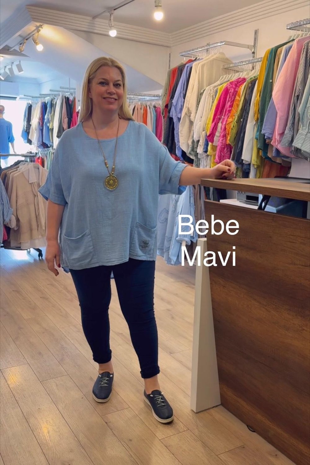 1124 KOLYELİ SALAŞ BLUZ-BEBE MAVİ