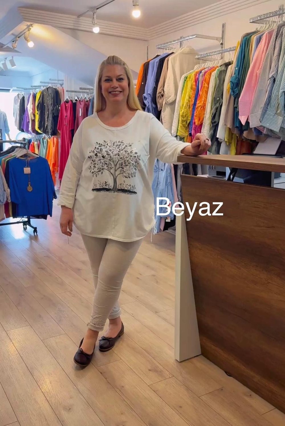 1127 İTALYAN HAYAT AĞACI DESEN PENYE BLUZ-BEYAZ