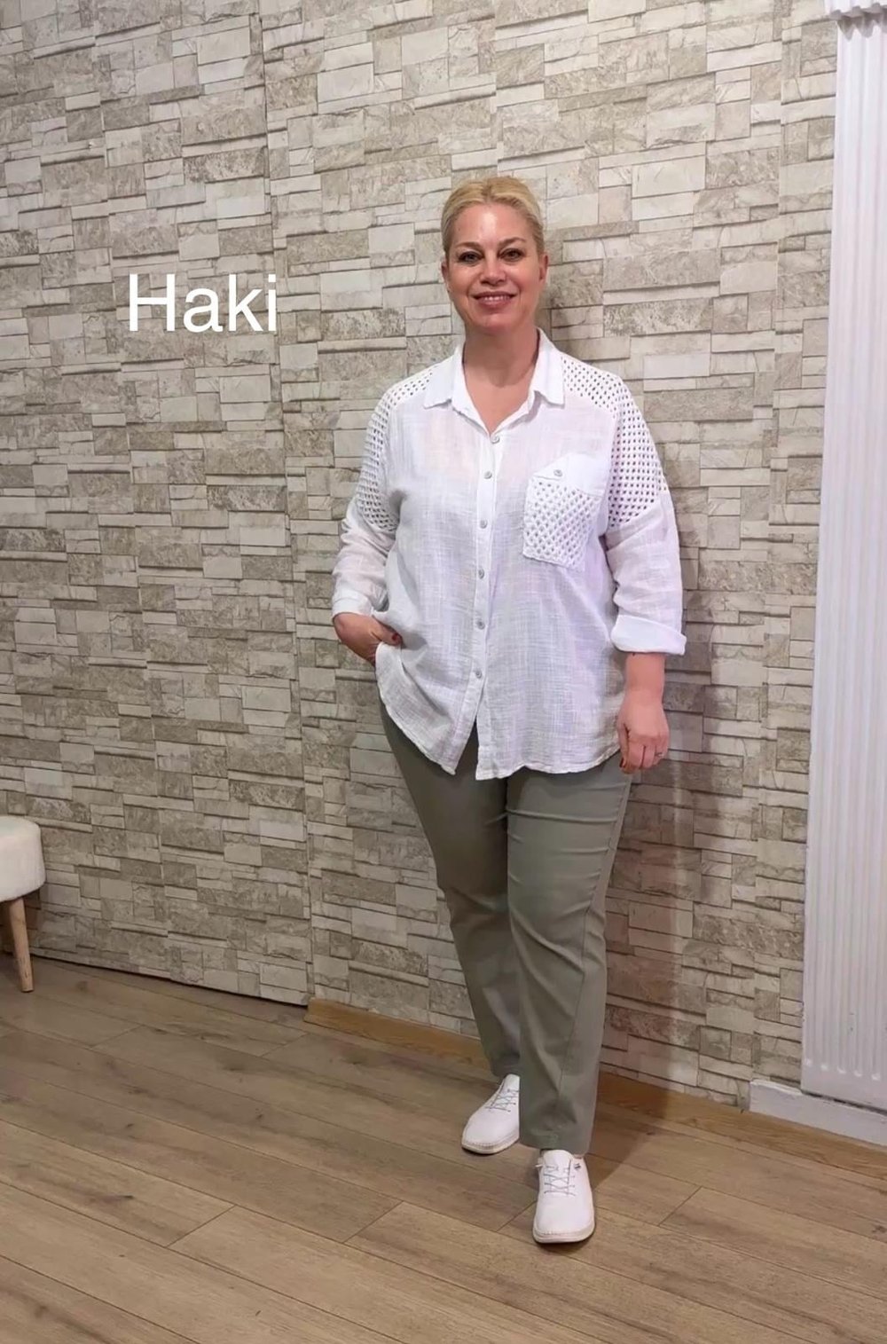 1141 VEREV DİKİŞLİ PAMUK PANTOLON-HAKİ