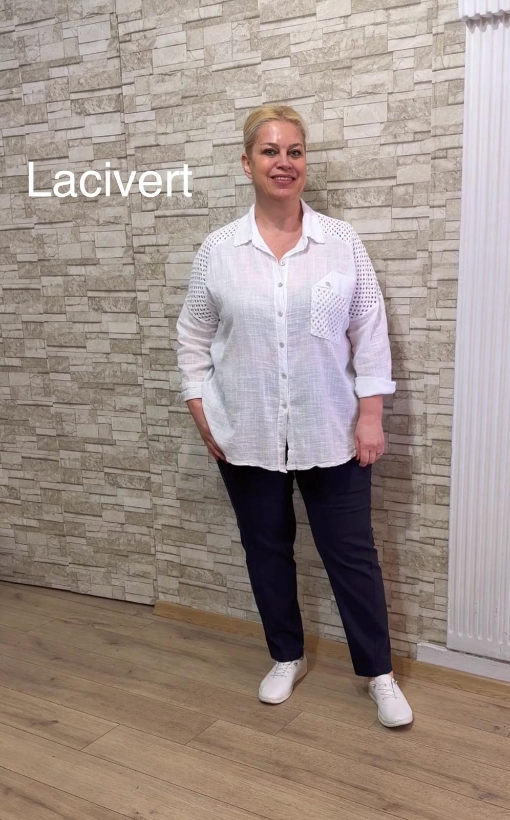 1141 VEREV DİKİŞLİ PAMUK PANTOLON-LACİVERT