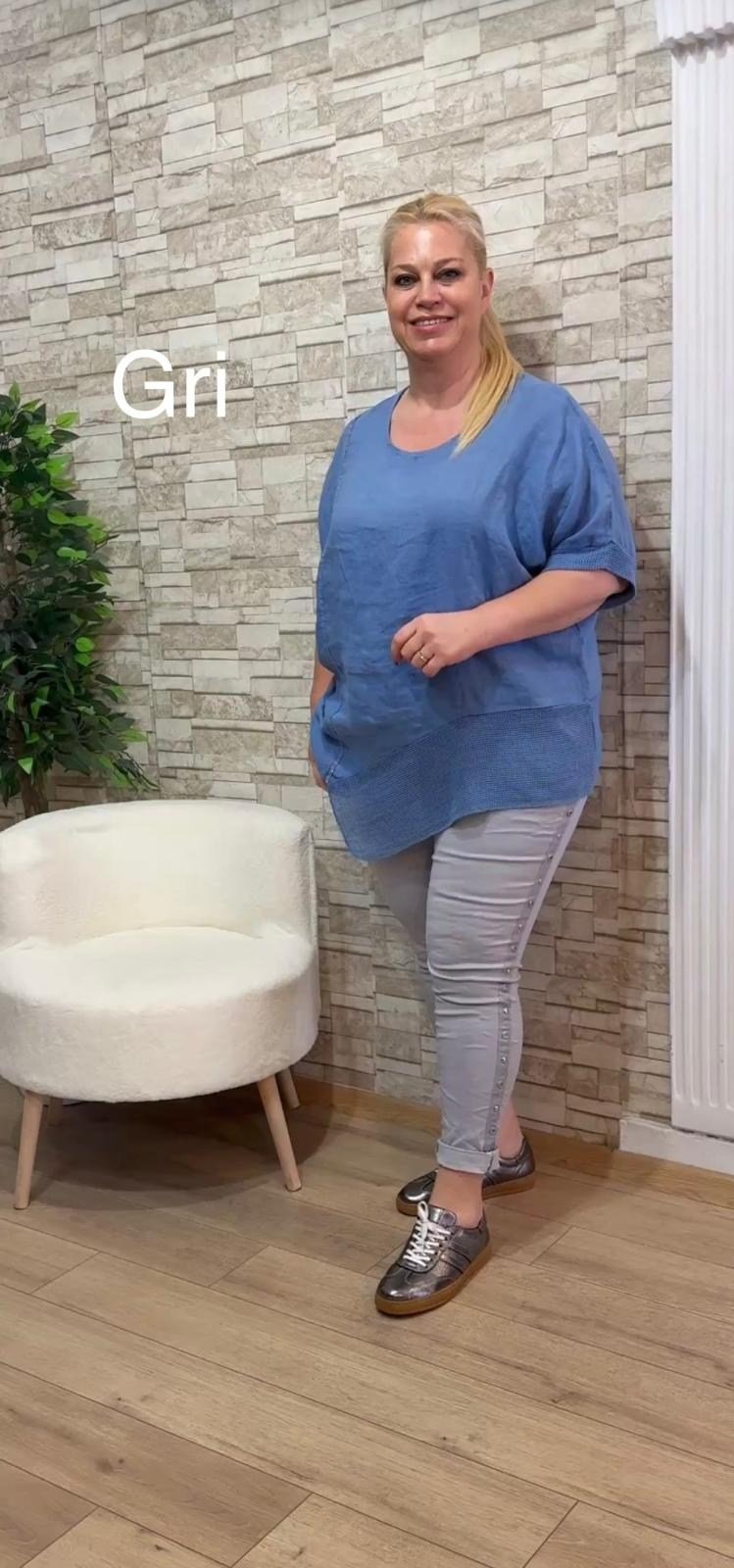 1151 İTALYAN KUŞ GÖZÜ MODEL PANTOLON-GRİ