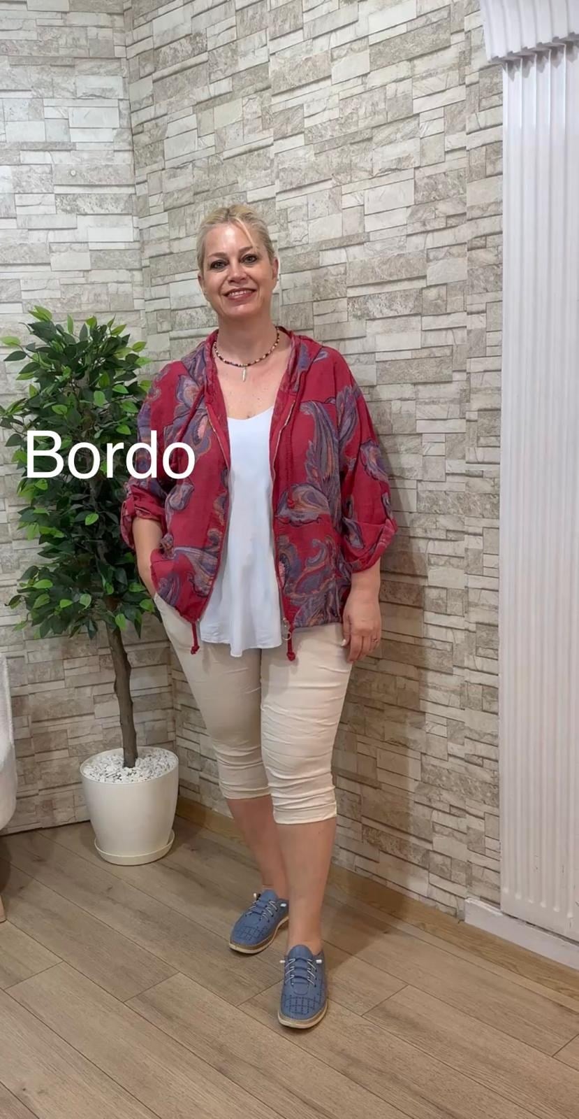 1186 İTALYAN ŞAL DESEN CEKET-BORDO