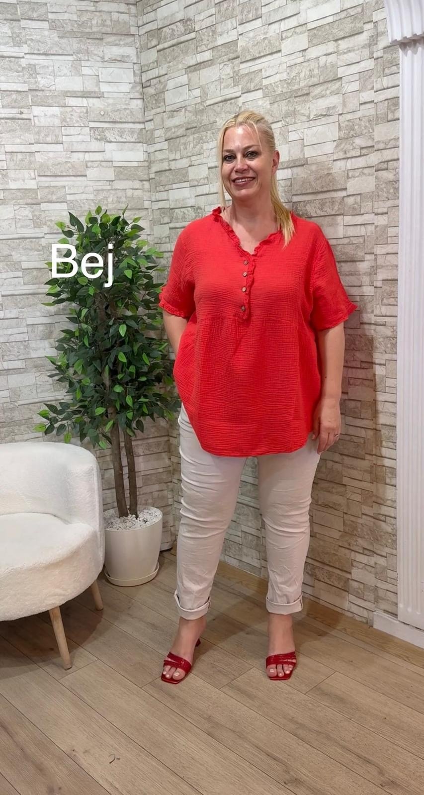 1187 İTALYAN BÜYÜK KALIP DÜZ RENK PANTOLON-BEJ