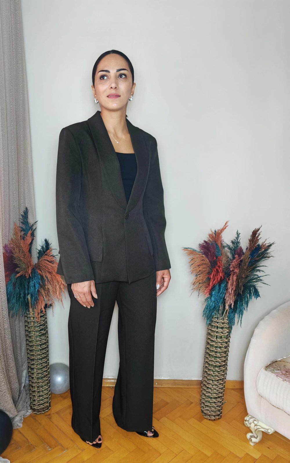 Hayal Belden Oturmalı Haki Blazer Ceket