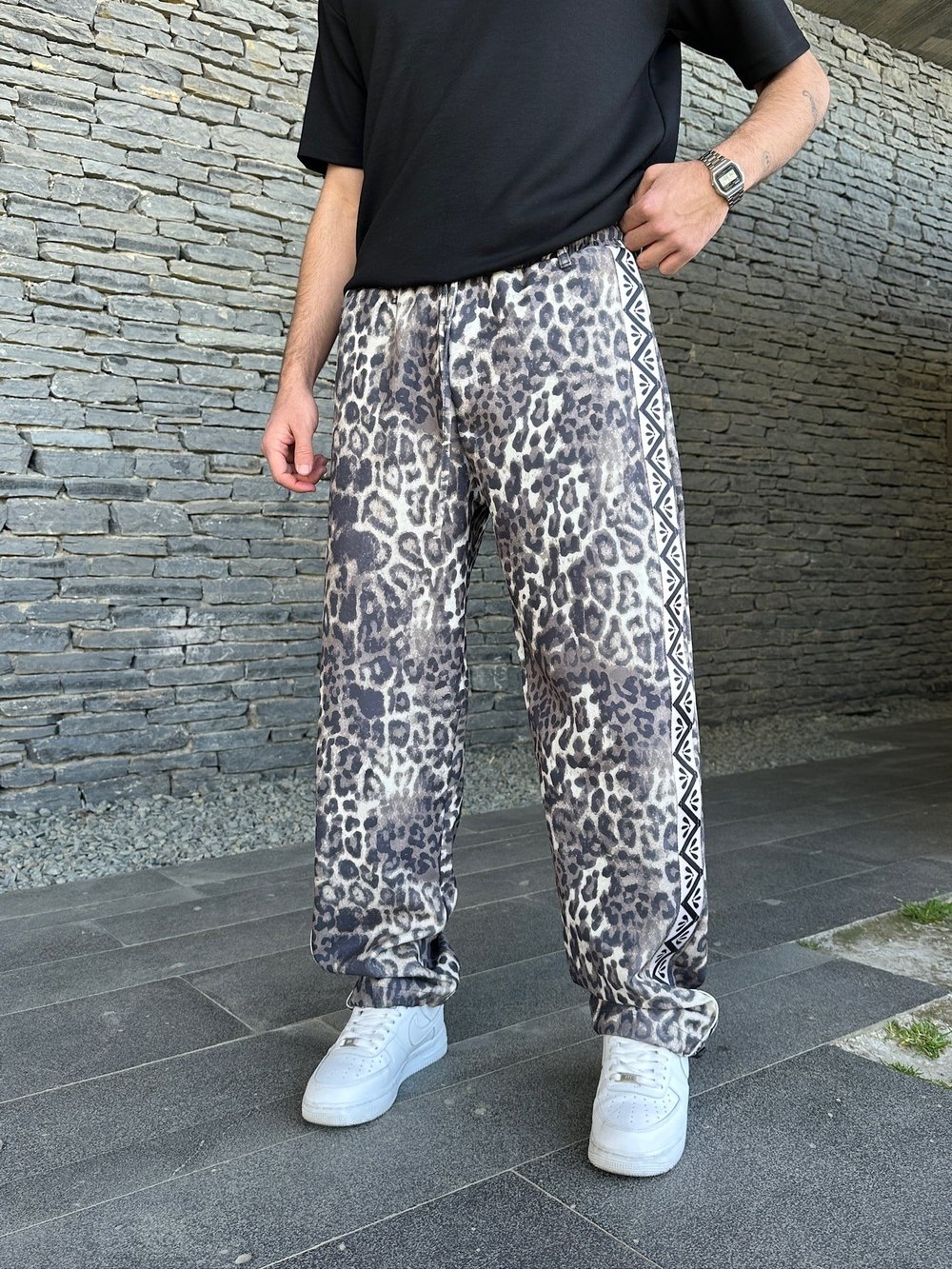 2M AÇIK LEOPAR BAGGY PANTOLON