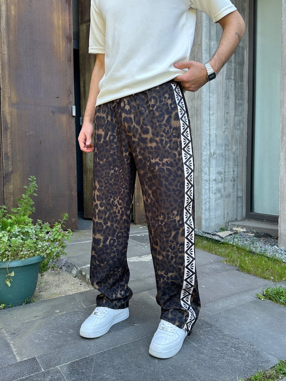 2M KOYU LEOPAR BAGGY PANTOLON