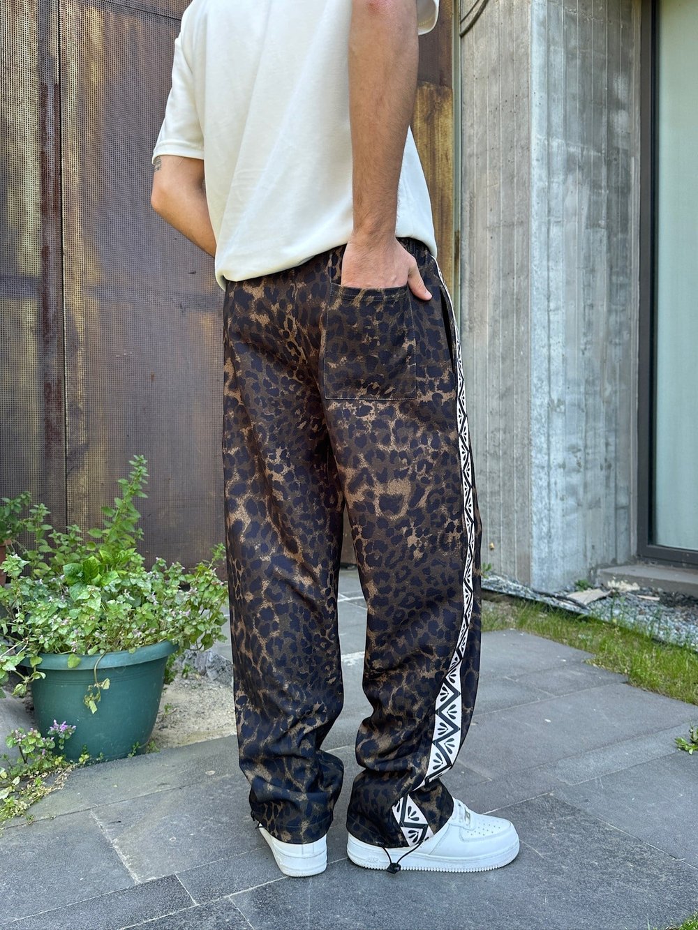 2M KOYU LEOPAR BAGGY PANTOLON