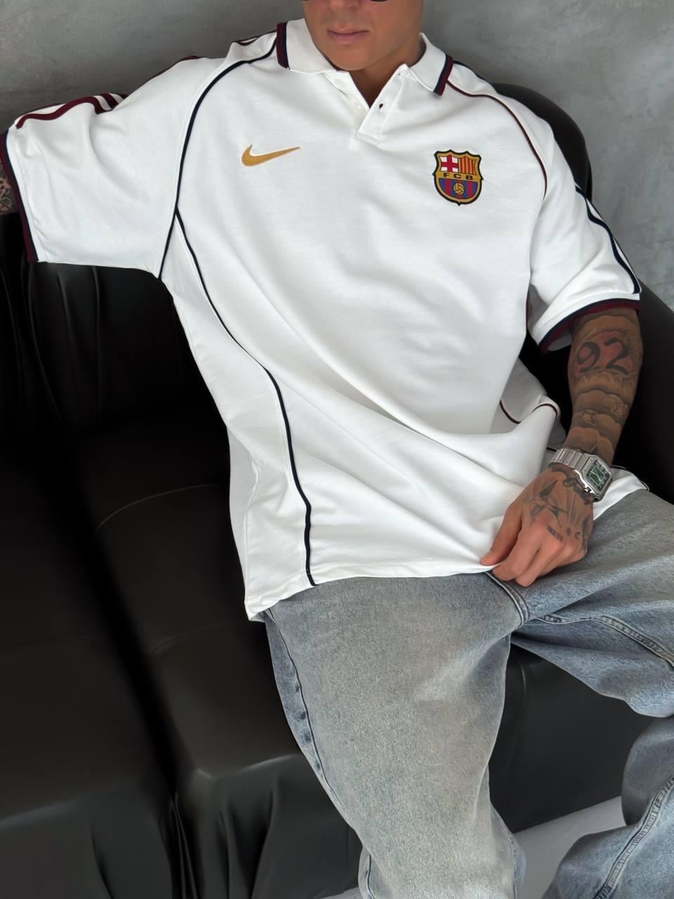 BEYAZ ÇİFT BİYE BARÇA TSHİRT