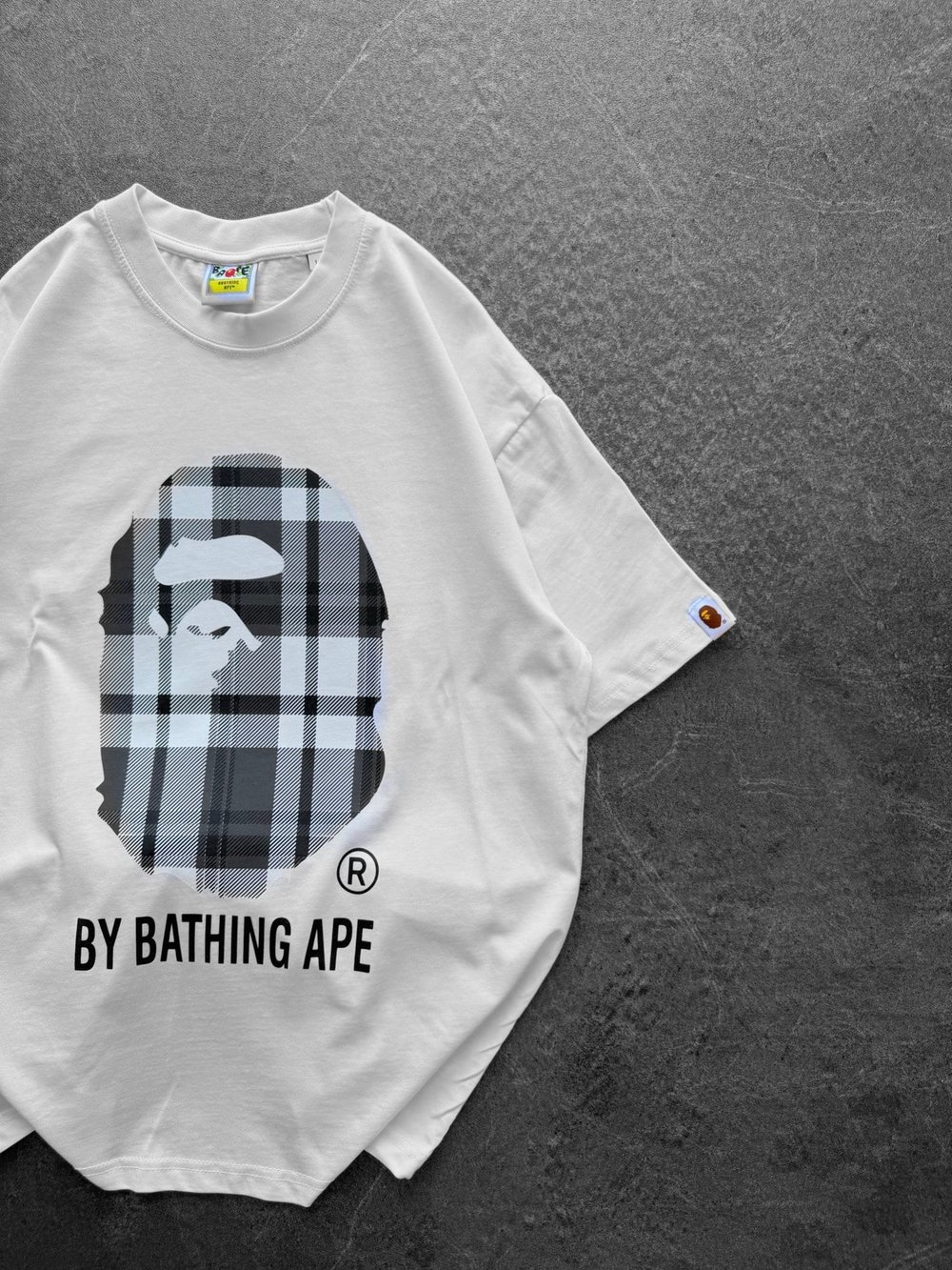 BEYAZ GRİ KARE BAPE TSHİRT