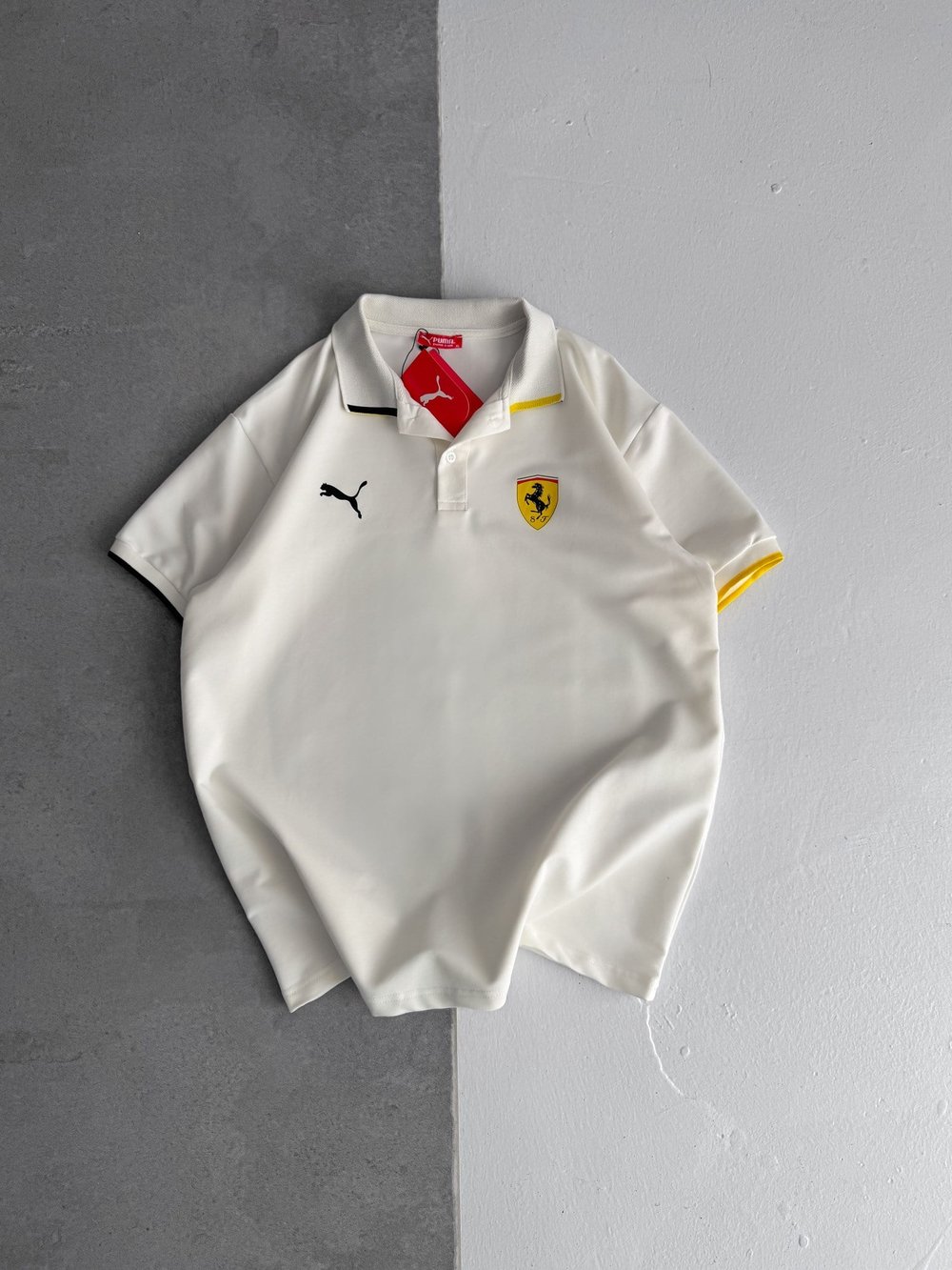 BEYAZ POLO FERRARİ TSHİRT