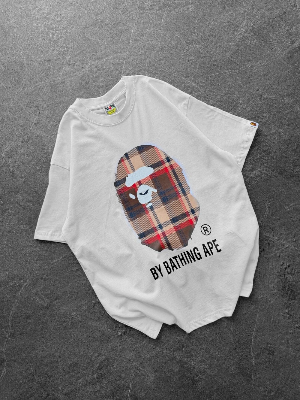 BEYAZ SARI KARE BAPE TSHİRT