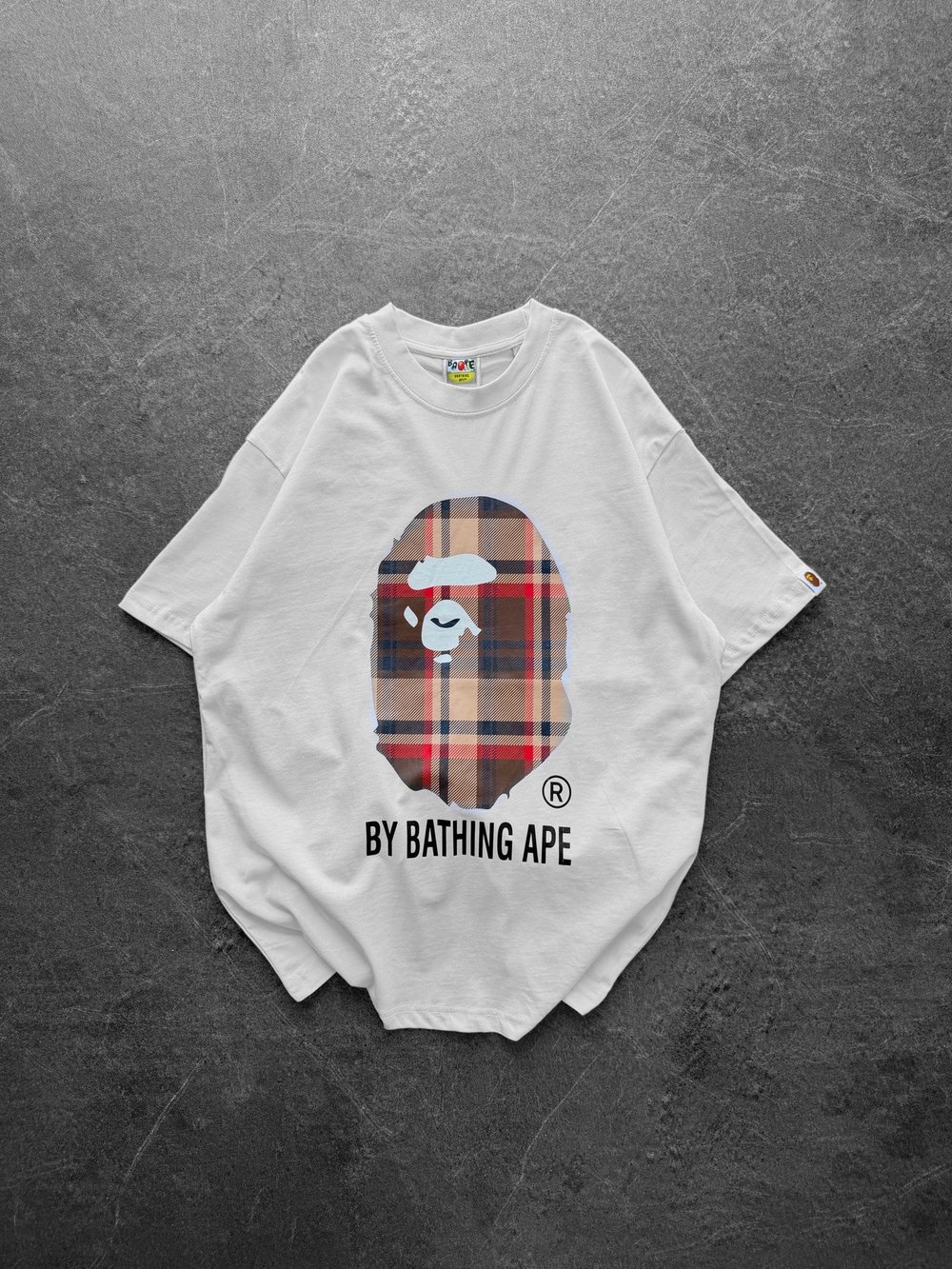 BEYAZ SARI KARE BAPE TSHİRT