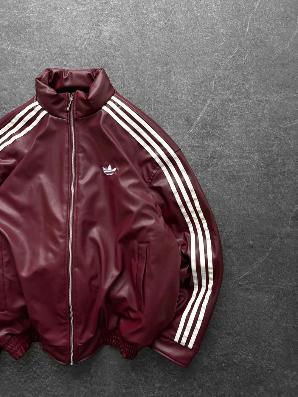 Bordo Adidas Deri Ceket