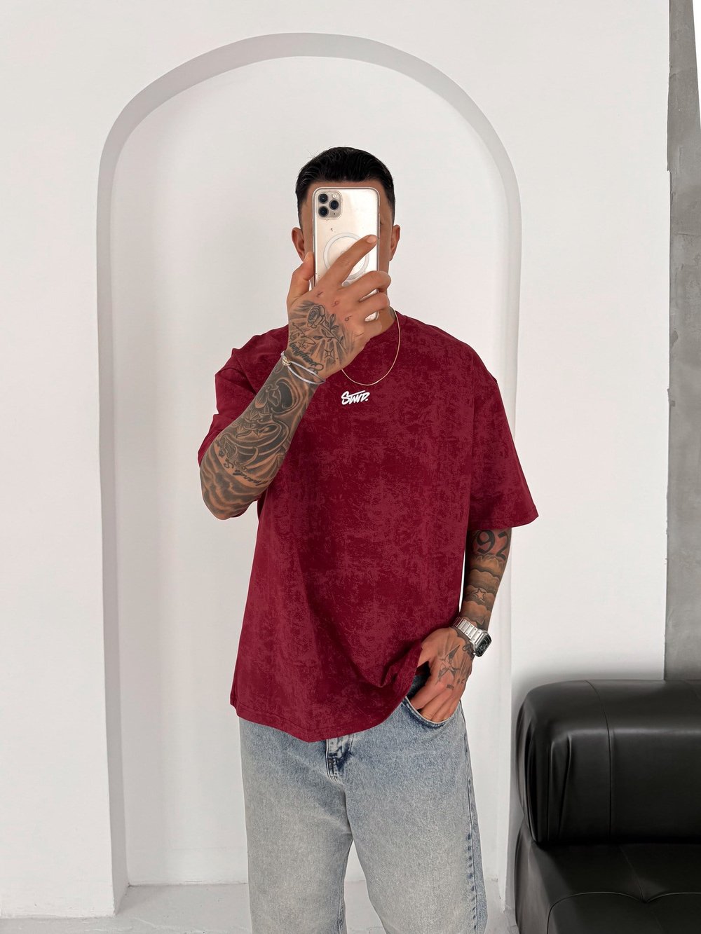 BORDO BATİİK STWD TSHİRT