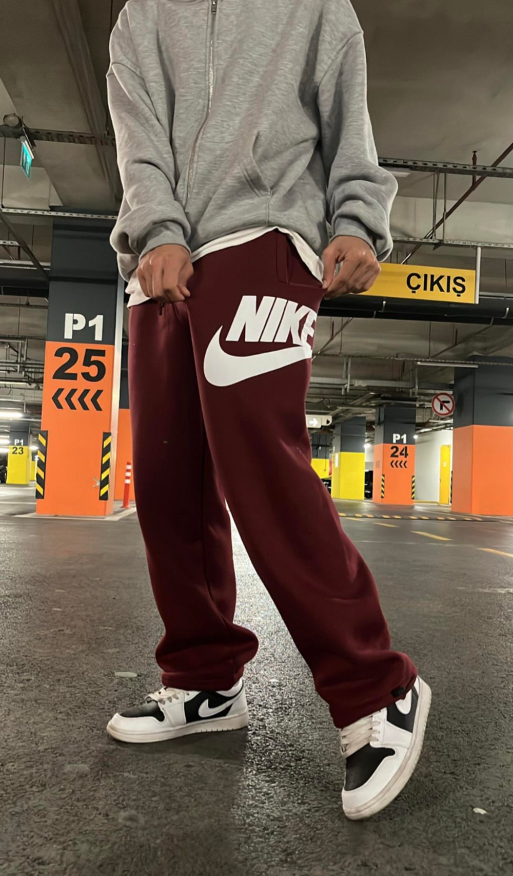 Bordo Yan Nike Eşofman